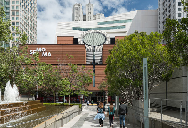 The new SFMOMA, view from Yerba Buena Gardens. Photograph: Jon McNeal, © Snøhetta.