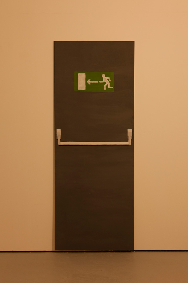 Richard Sides. Emergency exit door, 2016. Acrylic on canvas, 208.5 x 79.5 x 2 cm.