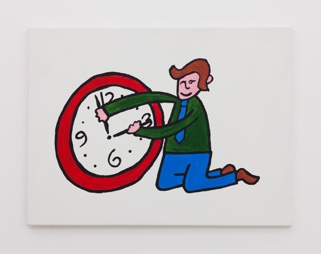 Richard Sides. Time hands, 2016. Acrylic on canvas, 59.5 x 80 x 2 cm.