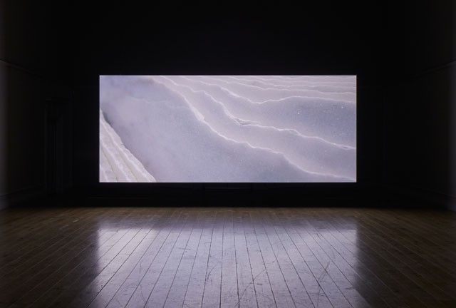 Amie Siegel. Quarry, 2015. HD video, colour/sound. Exhibition view, South London Gallery, 2017. Courtesy the artist and Simon Preston Gallery, New York. Photograph: Andy Stagg.