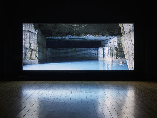 Amie Siegel. Quarry, 2015. HD video, colour/sound. Exhibition view, South London Gallery, 2017. Courtesy the artist and Simon Preston Gallery, New York. Photograph: Andy Stagg.