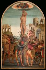 Luca Signorelli. <em>Martyrdom of Saint Sebastian</em>, c1498. Oil on panel, 288 x 175 cm. Città di Castello, Pinacoteca Comunale.