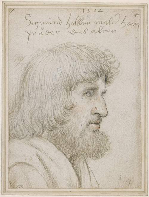 Hans Holbein the Elder. Portrait of the artist’s brother Sigmund, 1512. Silverpoint, with black and red chalk, heightened with white bodycolour on white prepared paper, 12.9 x 9.6 cm. © The Trustees of the British Museum.