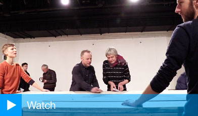 Siobhan Davies Dance: Table of Contents. A live installation at the ICA, London, January 2014. Photo: Martin Kennedy.