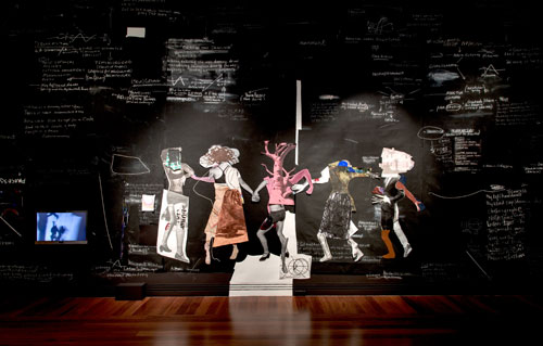 Sally Smart. The Choreography of Cutting, 2014. Installation view, Adelaide Biennial, Art Gallery of South Australia. Mixed media, size variable. Courtesy the artist and Art Gallery of South Australia.