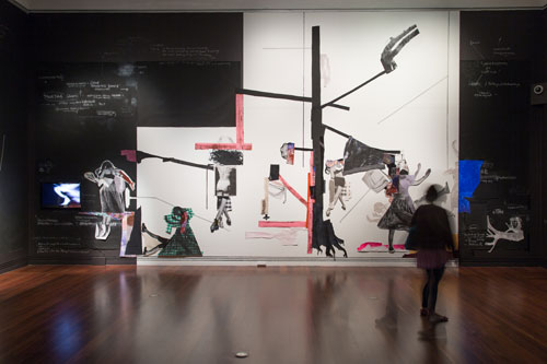 Sally Smart. The Choreography of Cutting, 2014. Installation view, Adelaide Biennial, Art Gallery of South Australia. Mixed media, size variable. Courtesy the artist and Art Gallery of South Australia.