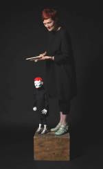 Sally Smart. Pedagogical Puppet (Self Portrait), 2012. Digital Photograph, 198 cm x 101 cm (Ed 5 AP 2). Courtesy the artist, Postmasters Gallery, New York.