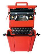 Ettore Sottsass. Valentine typewriter for Olivetti, 1969. ABS plastic and other materials, 11.7 x 34.3 x 35.2 cm. 'Ettore Sottsass: Work in Progress', Design Museum, London.
