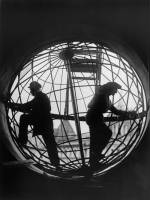 Arkady Shaikhet. Assembling the Globe at Moscow Central Telegraph Station, 1928. Gelatin silver print. Collection of Alex Lachmann.