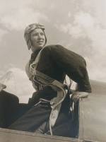 Arkady Shaikhet. The Parachutist Katya Melnikova, 1934. Gelatin silver print. Collection of Alex Lachmann.