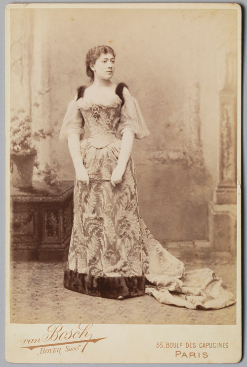 Van Bosch studio (French, active 1880s-1890s). Postcard of Jane Hading, c1889. Cabinet card. Private collection. Photograph: Bruce White.