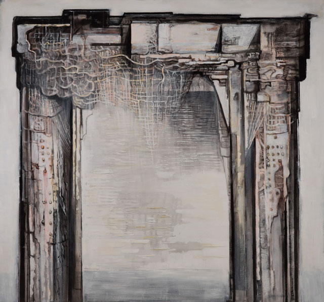 Wendy Stavrianos. Portal to Uncertain Shores, 2016. Acrylic on canvas, 180 x 195 cm.