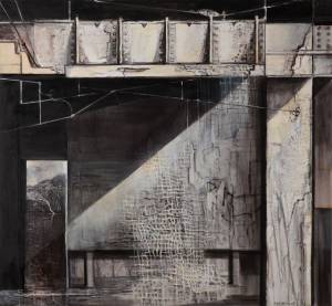 Wendy Stavrianos. Bridge 1 Disjunction, 2016. Acrylic on canvas, 180 x 195 cm.