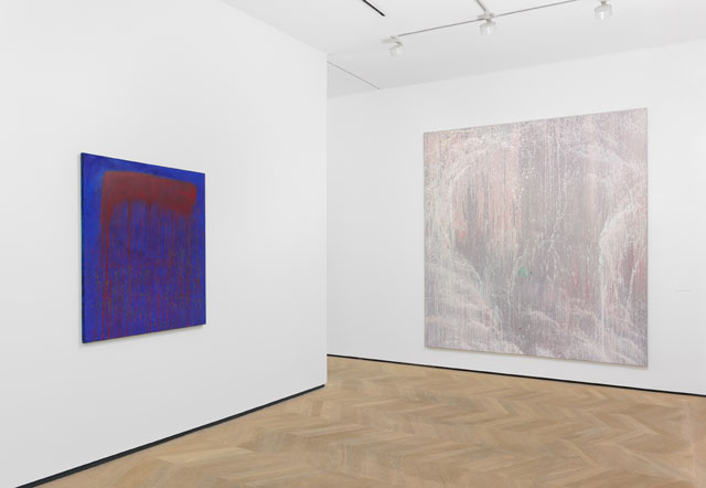 Installation view of Pat Steir at Dominique Lévy, London (9 November 2016 – 28 January 2017). Photograph: Alex Delfanne.