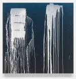 Pat Steir. New Graphic Waterfall on Dark Blue Background, 2007. Oil on canvas, 72 x 72 in (182.9 x 182.9 cm). © Pat Steir, 2016. Courtesy Dominique Lévy, New York / London.