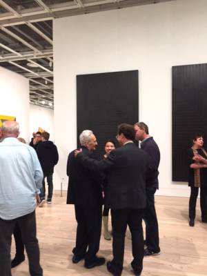 Frank Stella with Whitney Director Adam Weinberg. Photograph: Jill Spalding.