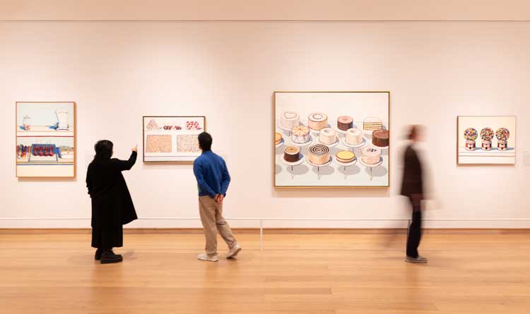 Wayne Thiebaud: American Still Life, installation view, The Courtauld Gallery, 2025. Photo: © Fergus Carmichael.