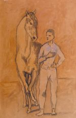 Pablo Picasso, Horse with a Youth in Blue, 1905-6. Tate. Bequeathed by C. Frank Stoop 1933. © Succession Picasso/DACS, London 2025.