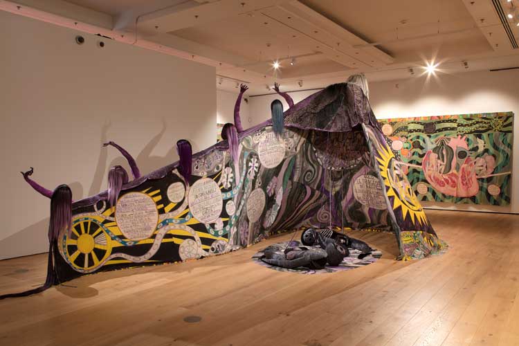Emma Talbot: How We Learn to Love, installation view, Compton Verney, 2025. Photo: Jamie Woodley © Jamie Woodley and Compton Verney.