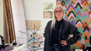 Large installations, paintings on silk, fabric sculptures and drawings convey the connection between the specific and the universal and between life and death. Talbot tells us how myth, tragedy and politics colour her magical world