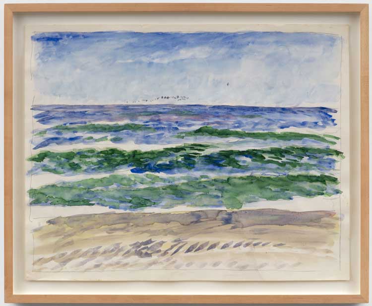Paul Thek. Untitled (Seashore), 1987. Watercolour, pencil on paper, 47 x 60 cm (18 1/2 x 23 1/2 in). © Estate of Paul Thek. Courtesy of Pace Gallery, Galerie Buchholz, Mai 36 Galerie, and the Watermill Center, NY. Photo: Ben Westoby / Fine Art Documentation.