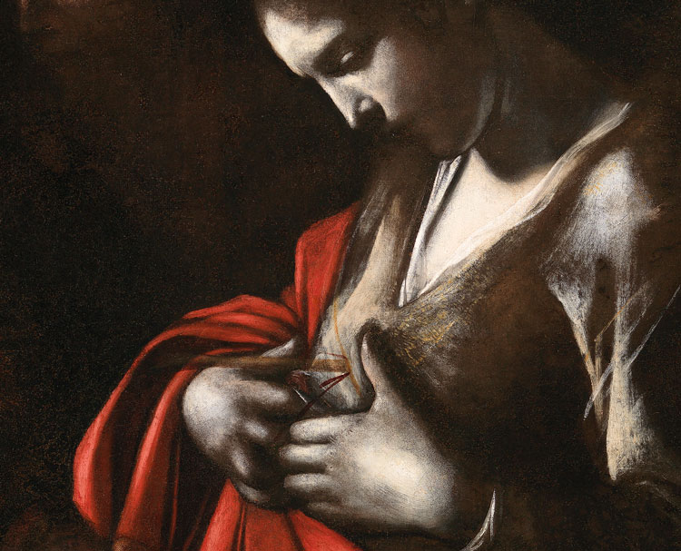 Michelangelo Merisi da Caravaggio. The Martyrdom of Saint Ursula, 1610 (detail). Oil on canvas, 143 x 180 cm. Intesa Sanpaolo Collection, Gallerie d’Italia – Napoli. © Archivio Patrimonio Artistico Intesa Sanpaolo / Photo: Luciano Pedicini, Napoli.