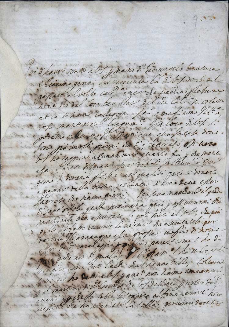 Letter from Lanfranco Massa to Marco Antonio Doria. (ASNa, Archivio Dora D'Angri, II, 290, 9-10 (1)). © Archivio di Stato di Napoli.