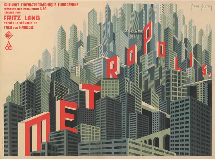 Boris Bilinsky, Metropolis, 1927. © Staatliche Museen zu Berlin, Kunstbibliothek / Dietmar Katz.