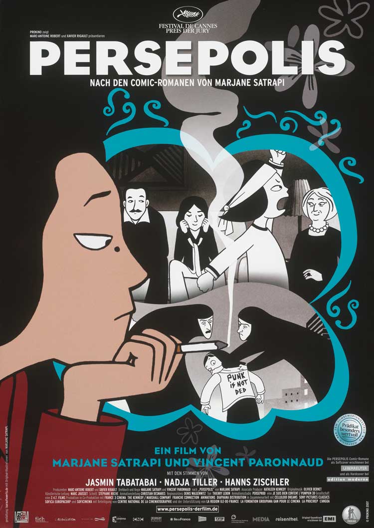 Isaraufwärts (Illustration by Marjane Satrapi), Persepolis, 2007. © Staatliche Museen zu Berlin, Kunstbibliothek / Dietmar Katz.