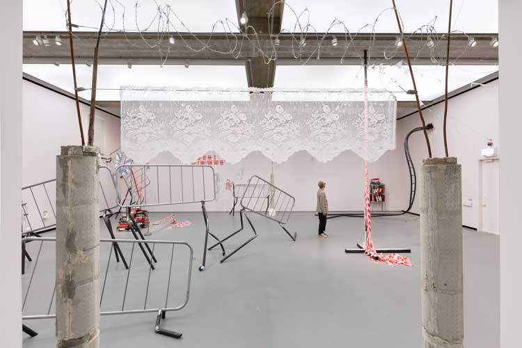 Jesse Darling, installation view, Turner Prize 2023, Towner Eastbourne. Photo: Angus Mill.