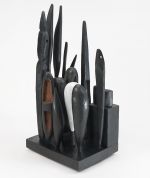 Louise Bourgeois, Forêt (Night Garden), 1953. Bronze with brown and black patina and white paint, 92.1 x 47 x 36.8 cm (36 1/4 x 18 1/2 x 14 1/2 in). © The Easton Foundation / 2023, ProLitteris, Zurich. Photo: Christopher Burke.