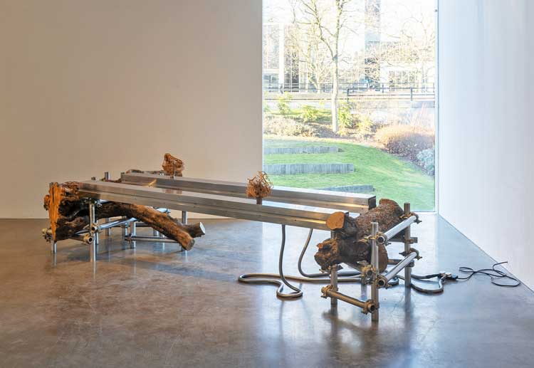 Siobhán Hapaska, the recent incarnation of two advanced souls, 2012, installation view, Trickster Figures: Sculpture and the Body, MK Gallery, 2023. Photo: Rob Harris.