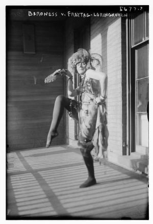 Elsa von Freytag-Loringhoven (c1921-22). George Grantham Bain Collection, Library of Congress Prints & Photographs Division, LC 5677-2. From digital scan of photograph.