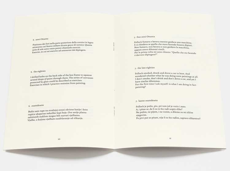 Goran Trbuljak. From Self Ironic to Self Sardonic (45 years of not painting), 2022. Artist book. Photo: Carlo Favero.