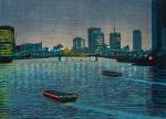 Sugiyama Mototsugu (1925–2018), Good Evening Sumida River, 1993. Colour woodblock print, 55 x 72.5 cm. Ashmolean Museum, University of Oxford. © The Artist.