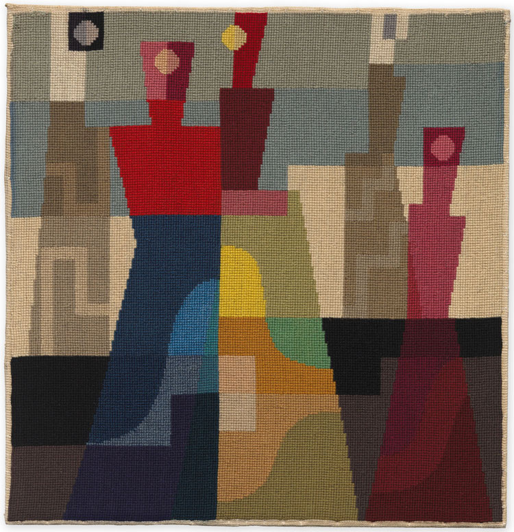 Sophie Taeuber-Arp, Personnages (Figures), 1926. Yarn, 50 x 48.5 cm. Photo: Alex Delfanne. © Stiftung Arp e.V., Berlin / Rolandswerth, courtesy the estate and Hauser & Wirth.