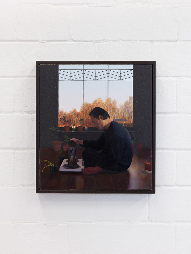 Gareth Cadwallader, Coffee, 2018-19. Oil on canvas. Courtesy of the artist. From the collection of Nick Goss. Photo: Mark Blower.