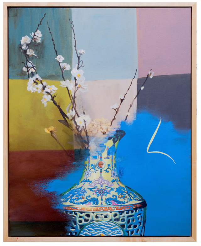 Keith Tyson. Still Life with Qianlong Vase, 2018. Oil on canvas, 78.5 x 63 cm (30 7/8 x 24 3/4 in) (framed). © Keith Tyson. Courtesy of the artist and Hauser & Wirth.