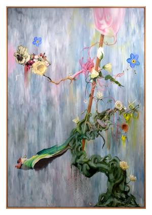 Keith Tyson. Ikebana - Waterfall Stage (Boss Level), 2018. Oil on aluminium, 247.7 x 171.5 cm (97 1/2 x 67 1/2 in) (framed). © Keith Tyson. Courtesy of the artist and Hauser & Wirth.