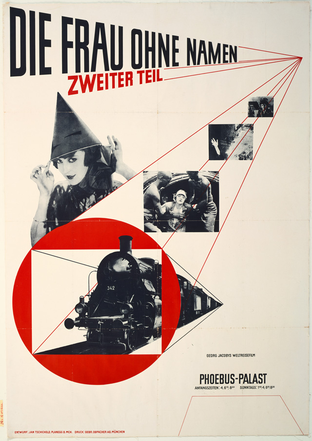 Jan Tschichold. Die Frau ohne Namen (The Woman Without a Name) poster, 1927. Printed by Gebrüder Obpacher AG, Munich. Photolithograph. The Museum of Modern Art, New York, Peter Stone Poster Fund, 225.1978. Digital Image © The Museum of Modern Art/Licensed by SCALA / Art Resource, NY.