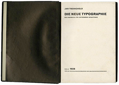 Jan Tschichold. Title page of Die neue Typographie (The New Typography), 1928. Published by Bildungsverband der deutschen Buchdrucker, Berlin. Bard Graduate Center. Photo: Bruce White.