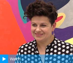 Helen Beard talking to Studio International at Newport Street Gallery, London, 12 June 2018. Photograph: Martin Kennedy.