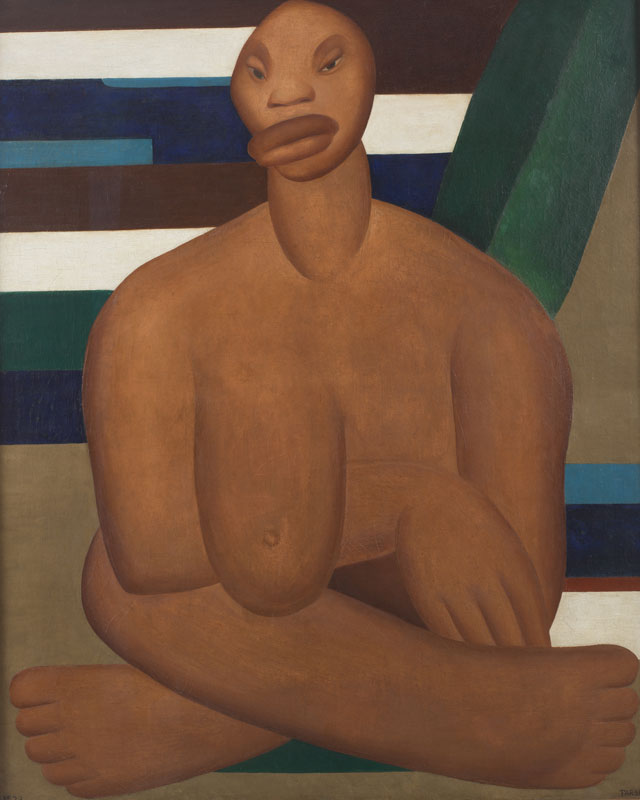 Tarsila do Amaral. A Negra, 1923. Oil on canvas, 39 3/8 x 32 in (100 x 81.3 cm). Museo de Arte Contemporânea de Universidade de São Paulo. © Tarsila do Amaral Licenciamentos.