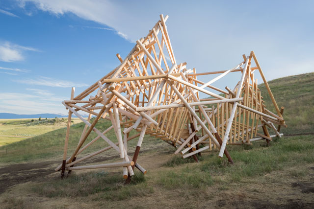 Stephen Talasnik, Satellite No. 5: Pioneer, 2016. Image courtesy of Tippet Rise Art Center/Iwan Baan. Photograph: Iwan Baan.