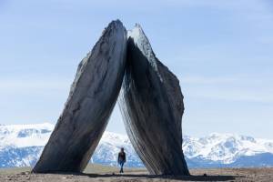 The Inverted Portal (2016) by Ensamble Studio (Antón García-Abril and Débora Mesa) at Tippet Rise. Image courtesy of Tippet Rise Art Center/Iwan Baan. Photograph: Iwan Baan.