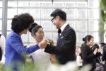 Micro-Events n°46. Wedding Taniuchi dancing with her two grooms. © Tsuneko Taniuchi Adagp, 2014 Paris. Photograph: Nacása and Partners Inc.