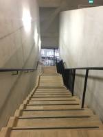 Tate Modern Switch House. Upper level staircase. Photograph: Martin Kennedy.