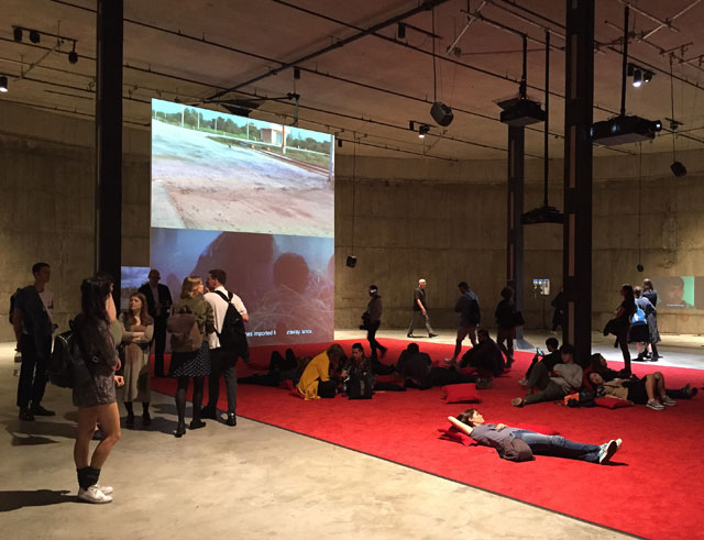 Multiscreen installation in its own subterranean space, dedicated to Thai film-maker Apichatpong Weerasethakul. Photograph: Martin Kennedy.