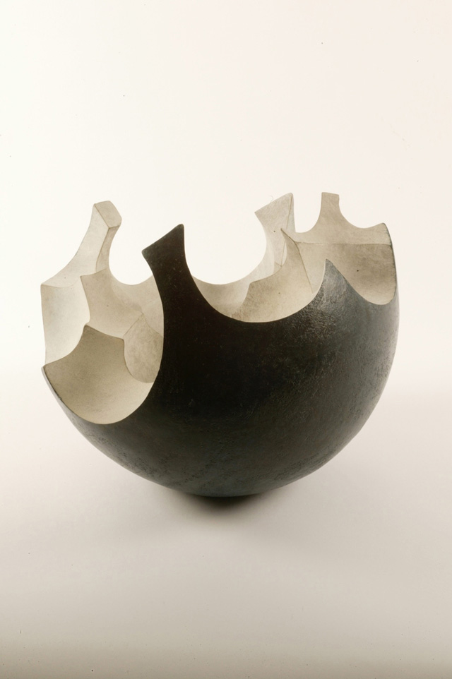 Almuth Tebbenhoff. Empty Spheres 1, 2003. Bronze, 23(h) cm,  27(dia) cm.
