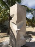 Almuth Tebbenhoff. Footprints in Anguilla, 2015. Anguillan Limestone, 260 x 85 x 65 cm. Photograph: Kevin Sharp.